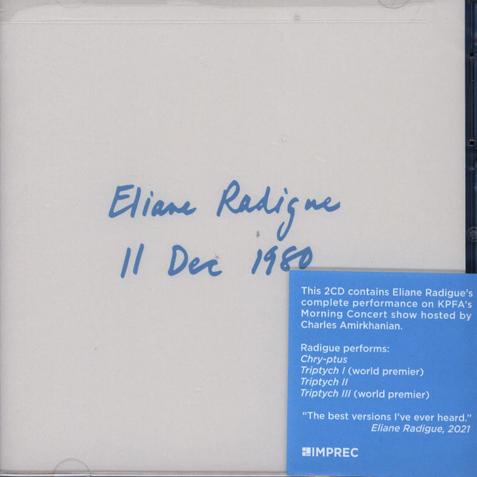 Eliane Radigue - 11 Dec 1980