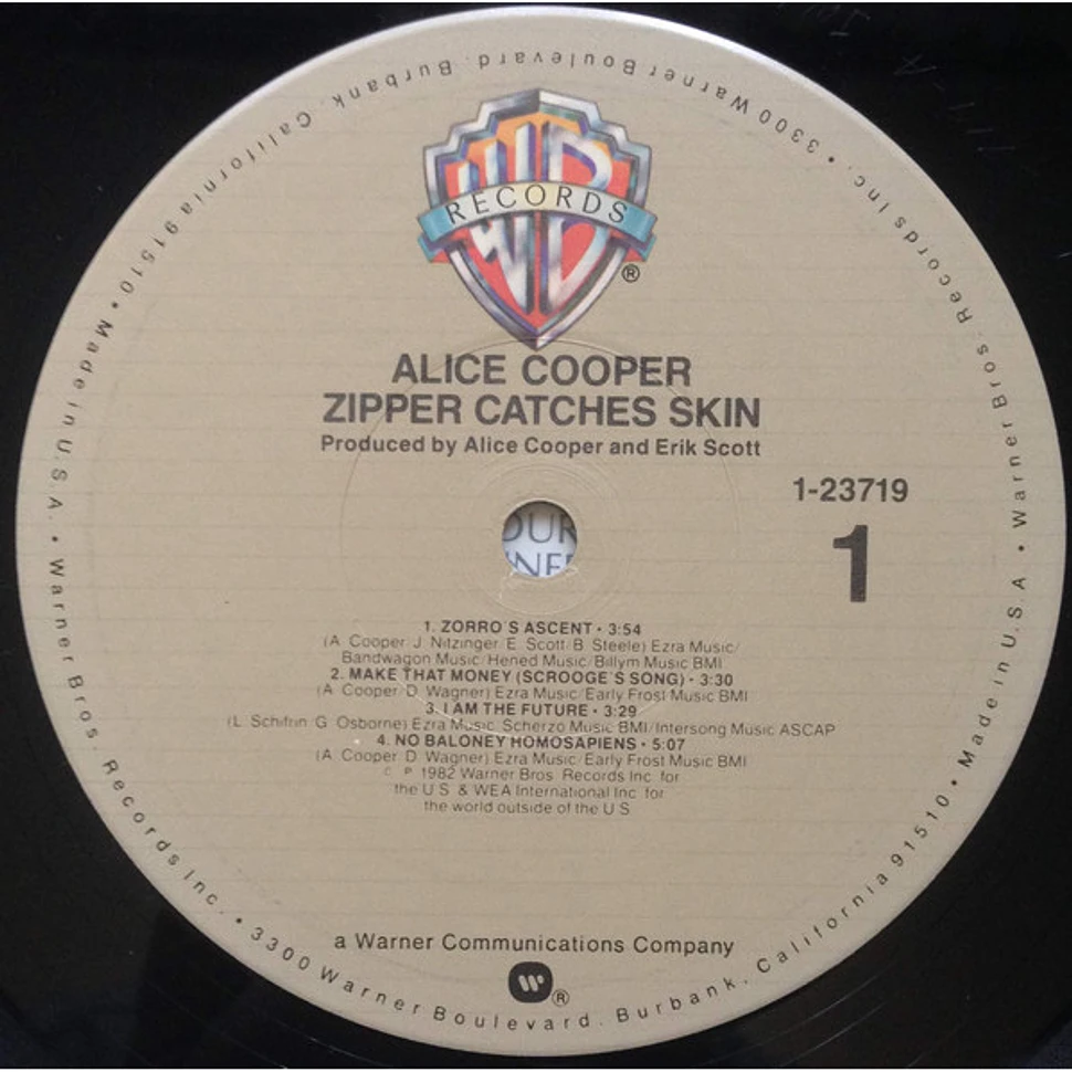 Alice Cooper - Zipper Catches Skin - Vinyl LP - 1982 - US