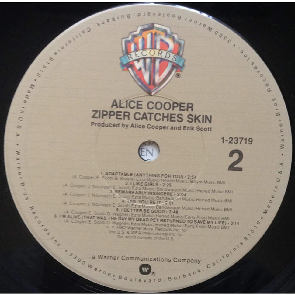 Alice Cooper - Zipper Catches Skin - Vinyl LP - 1982 - US