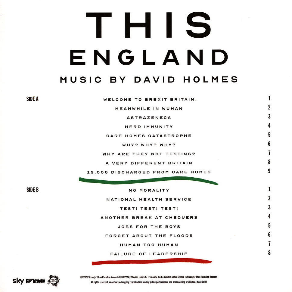 David Holmes - OST This England Original Black Vinyl Edition