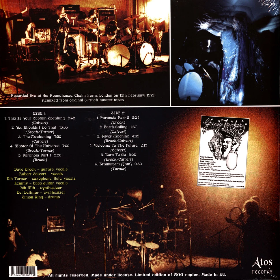 Hawkwind Greasy Truckers Party Live At The Roundhouse 1972 Vinyl