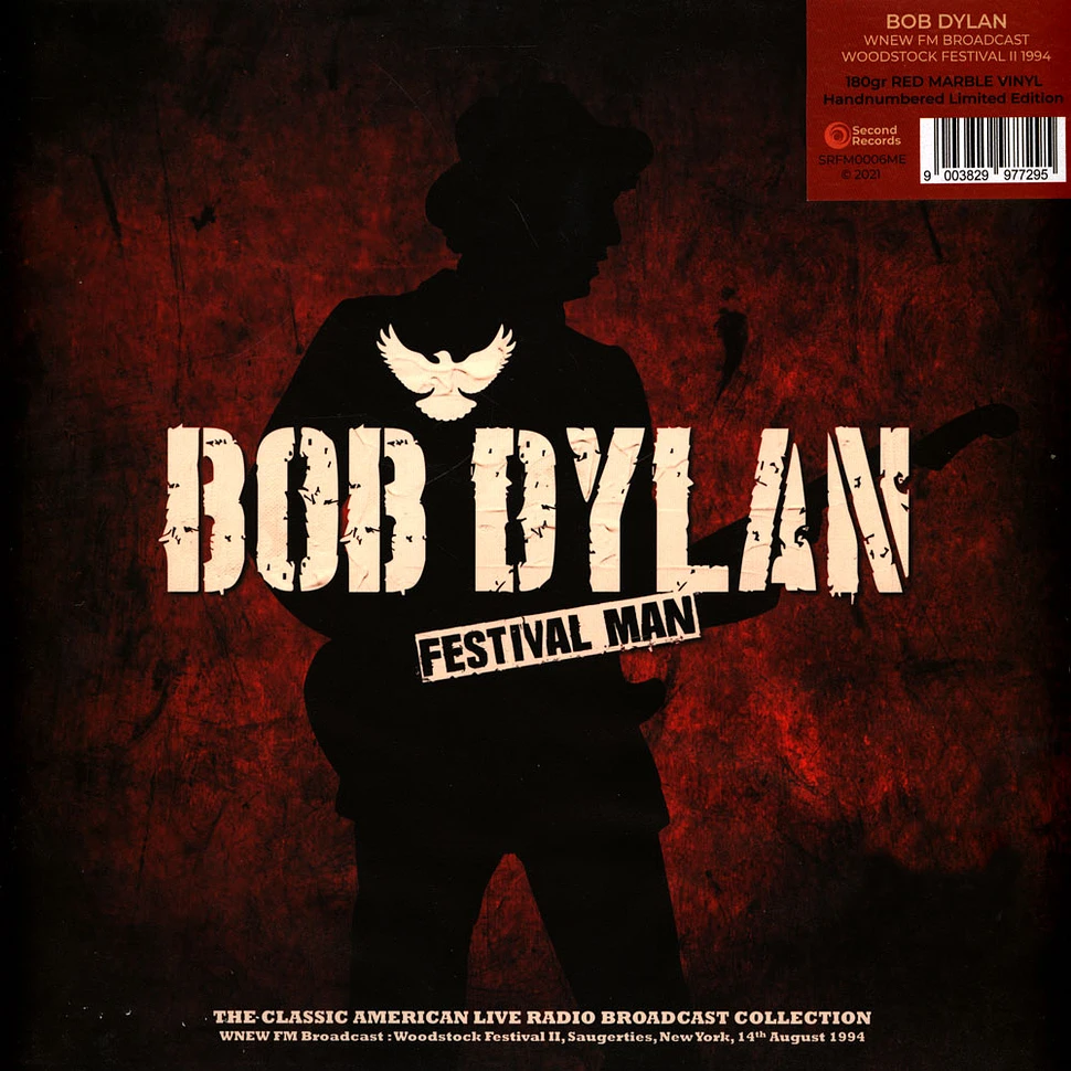 Bob Dylan - Wnew Fm Broadcast Woodstock Festival Ii Suagerties Ny 14th August 1994 Red Marble Vinyl Edition