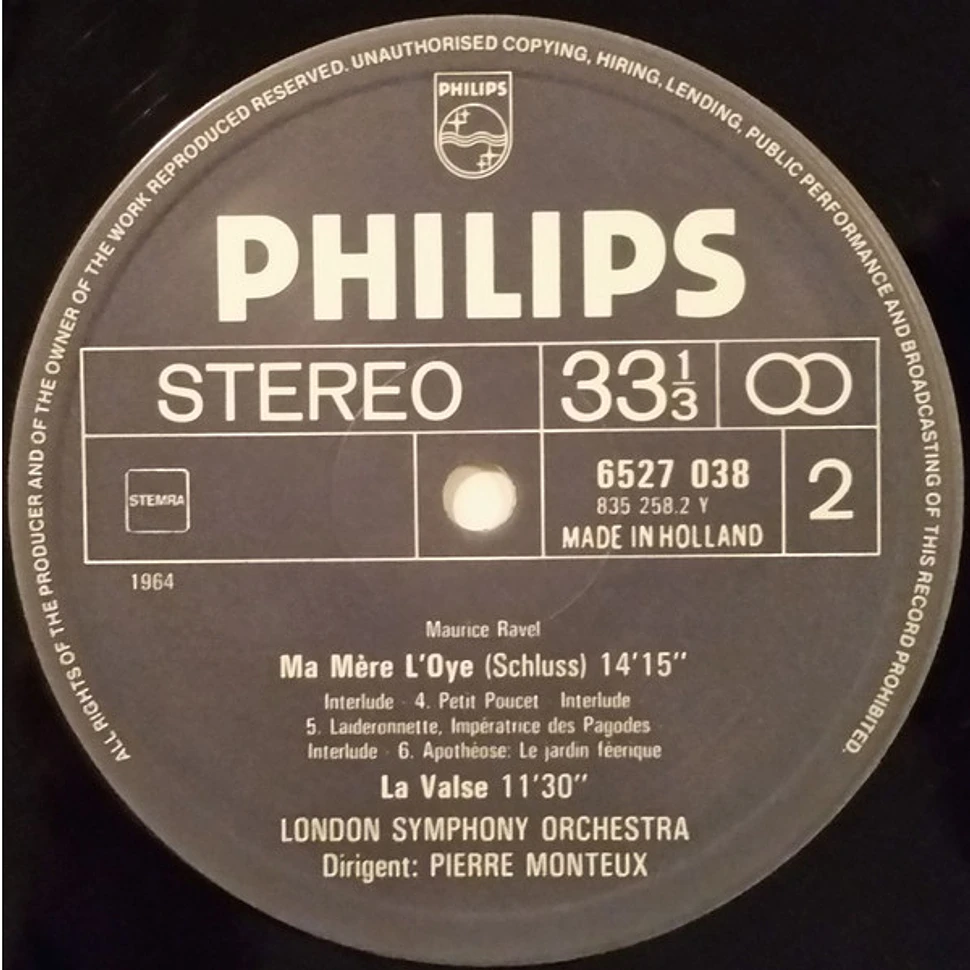 Maurice Ravel – The London Symphony Orchestra, Pierre Monteux - Bolero · La Valse · Ma Mère L’Oye