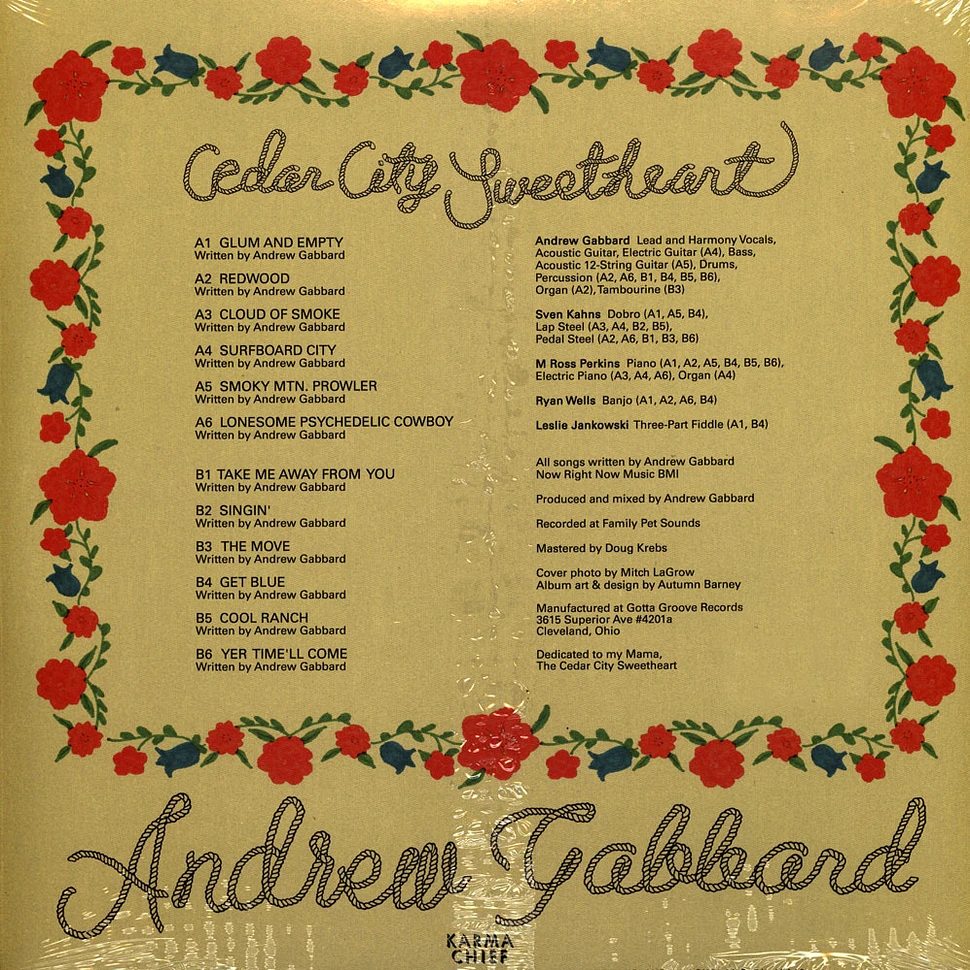 Andrew Gabbard - Cedar City Sweetheart Clear With Yellow & Red Swirl Vinyl Edition