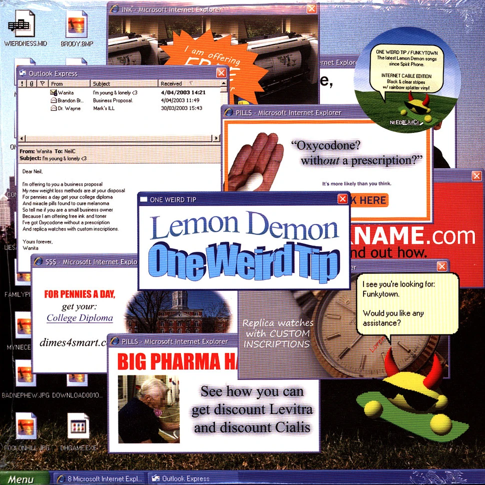Lemon Demon - One Weird Tip / Funkytown Black / Clear W/ Splatter Vinyl Edition