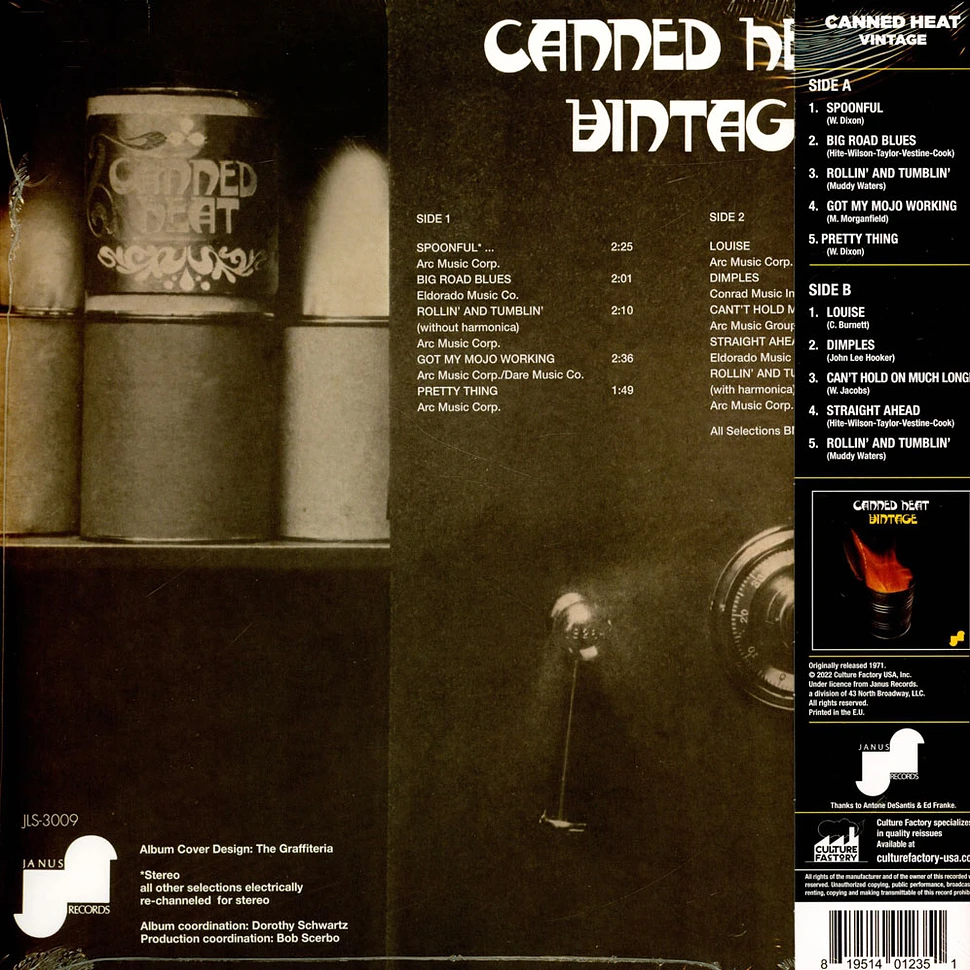 Canned Heat Vintage Record Store Day 2023 Edition Orange Black