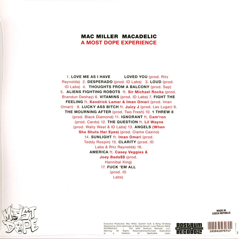 Mac Miller - Macadelic Black Vinyl Edition