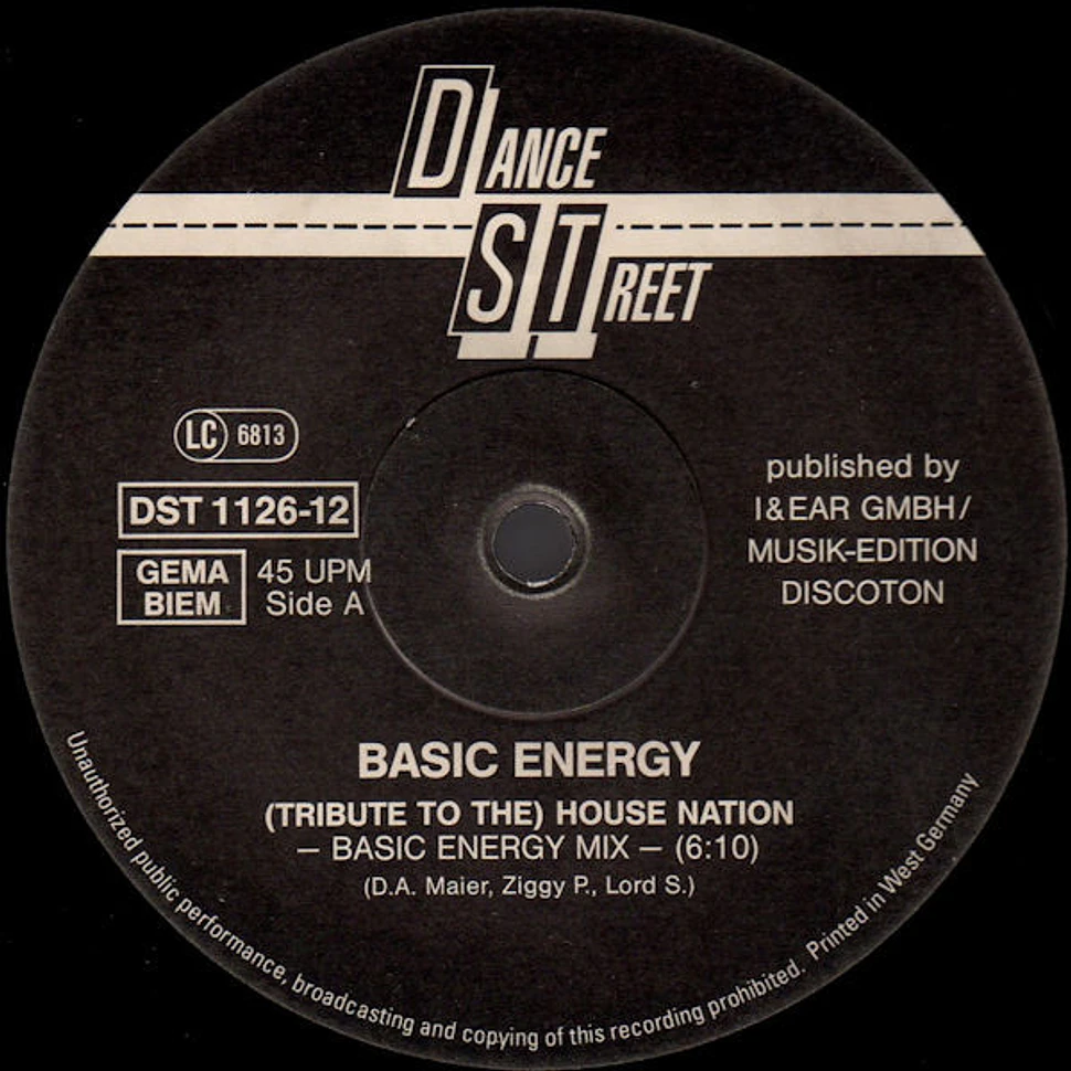 Basic Energy - (Tribute To The) House Nation