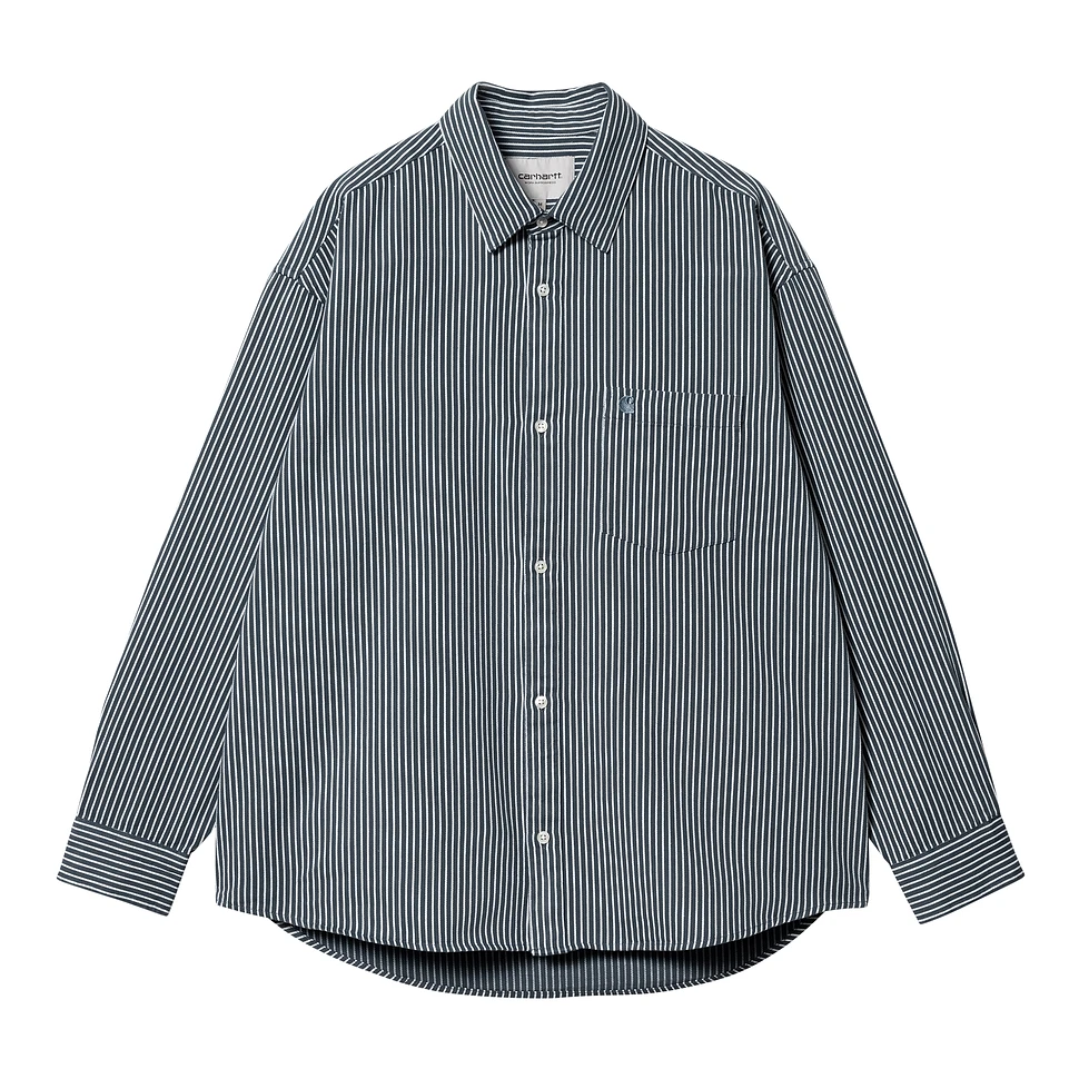 Carhartt WIP - L/S Kyle Shirt (Drake Stripe / White / Blue) | HHV