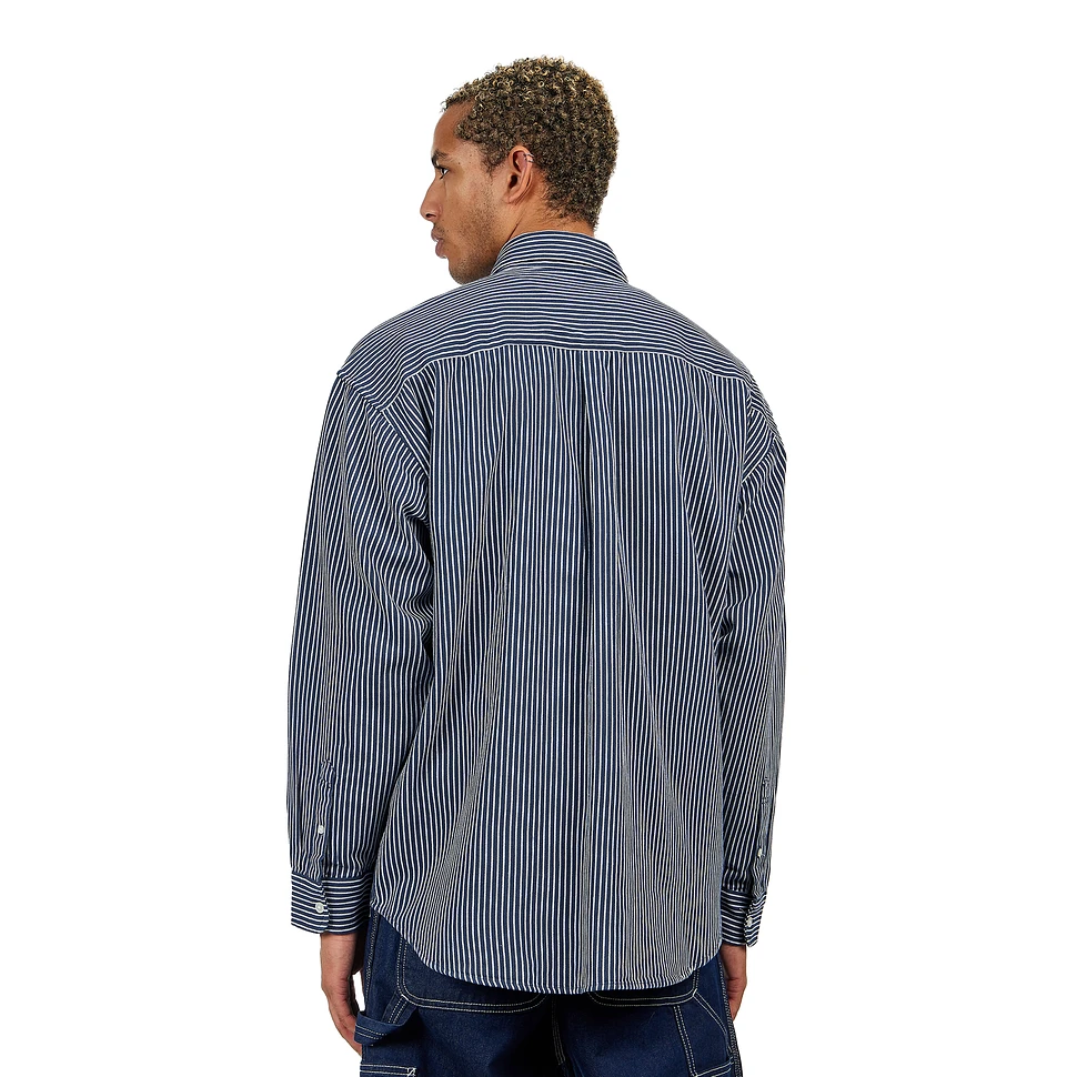 Carhartt WIP - L/S Kyle Shirt (Drake Stripe / White / Blue) | HHV