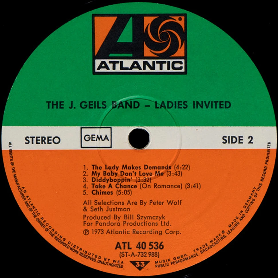 The J. Geils Band - Ladies Invited