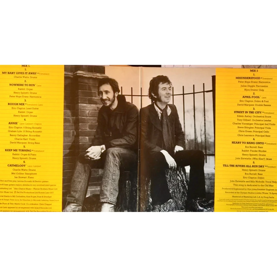 Pete Townshend Ronnie Lane Rough Mix Vinyl Lp De