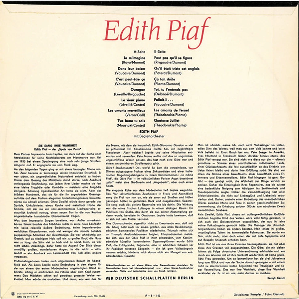 Edith Piaf - Edith Piaf