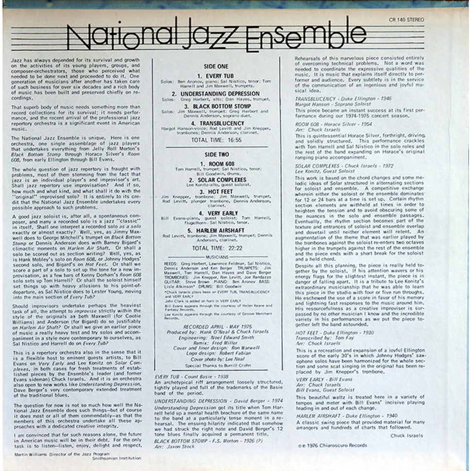 National Jazz Ensemble, Chuck Israels - National Jazz Ensemble Vol. 1