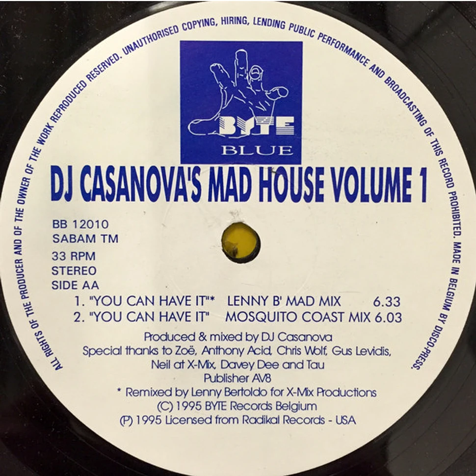 DJ Casanova - DJ Casanova's Mad House Volume 1