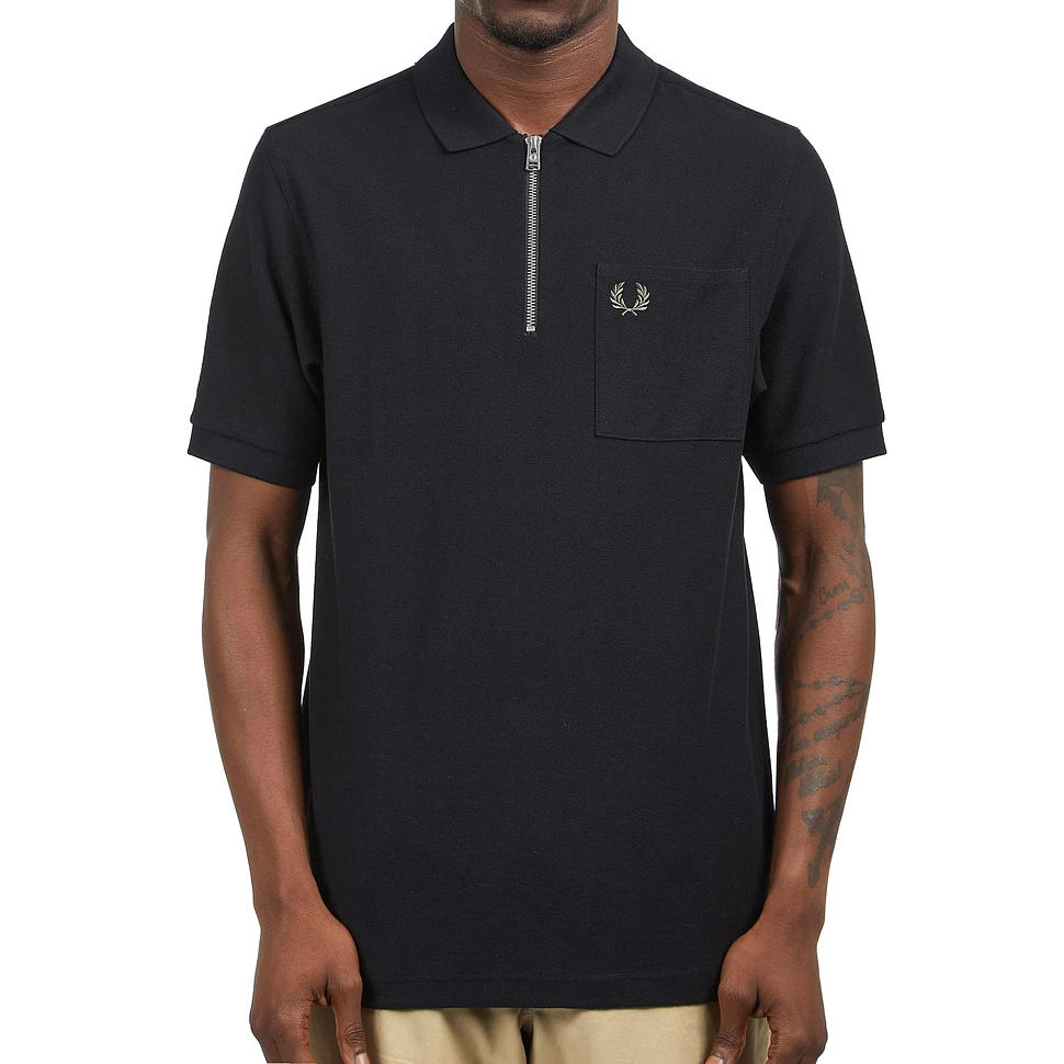 Fred Perry - Textured Zip Neck Polo Shirt