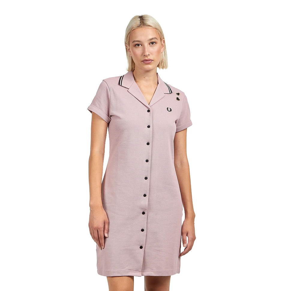 Fred Perry x Amy Winehouse Foundation - Button-Thru Pique Shirt Dress -  GIRLS M