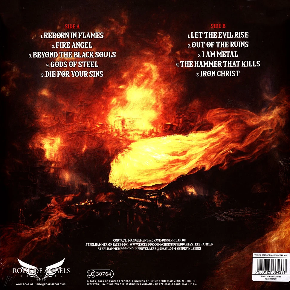 Chris Bohltendahl's Steelhammer - Reborn In Flames Limited Yellow / Orange / Black Vinyl Edition