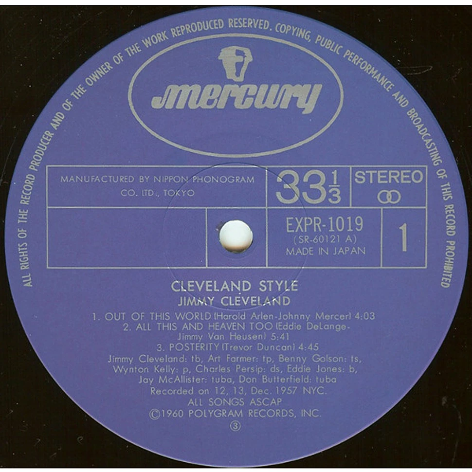 Jimmy Cleveland - Cleveland Style