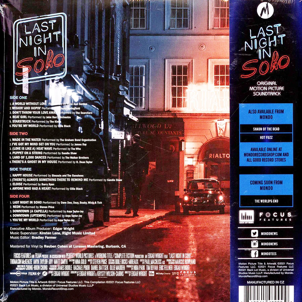 V.A. - OST Last Night In Soho Black Vinyl Edition
