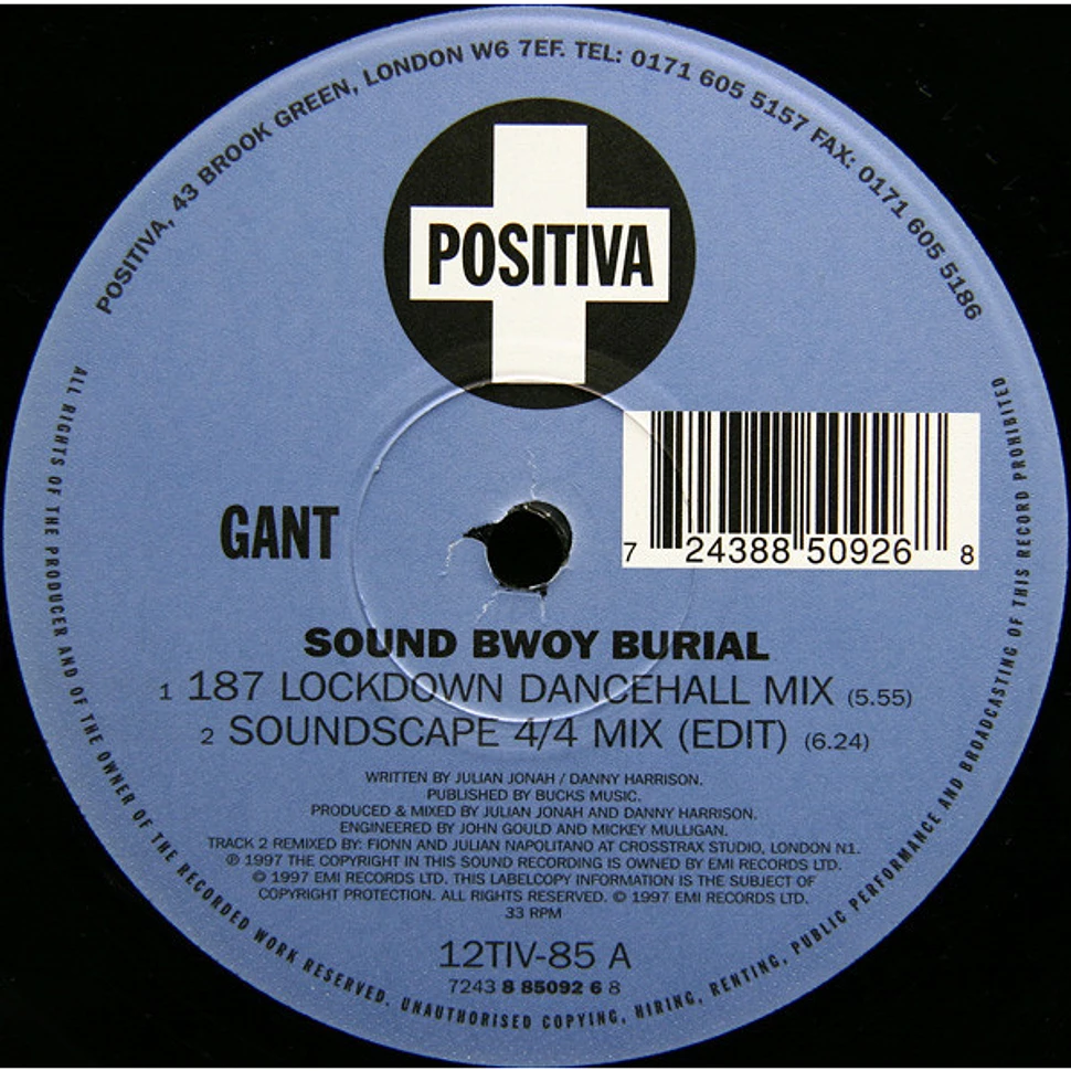 Gant - Sound Bwoy Burial / All Night Long