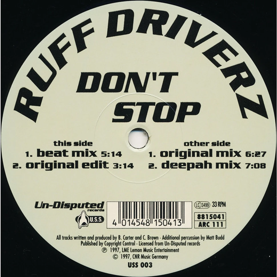 Ruff Driverz - Don't Stop