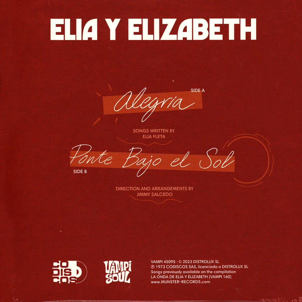 Elia Y Elizabeth - Alegria / Ponte Bajo El Sol