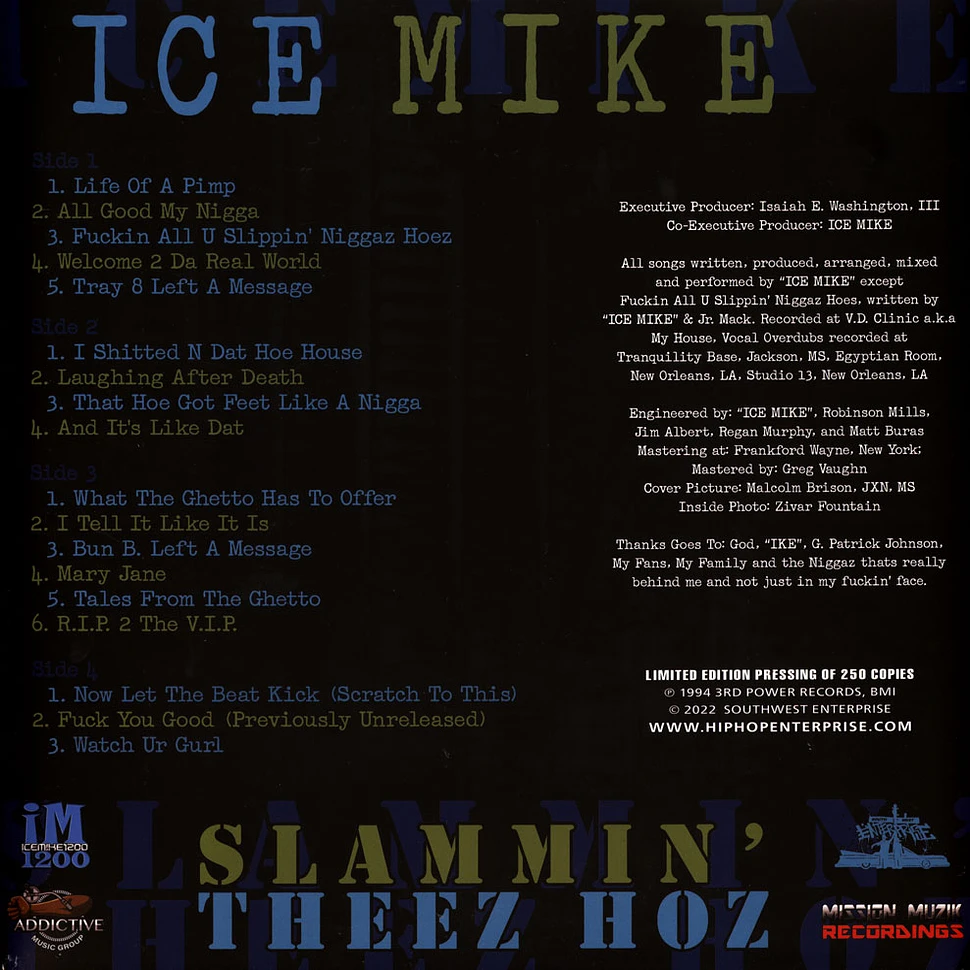 Ice Mike - Slammin' Theez Hoz Blue Vinyl Edition