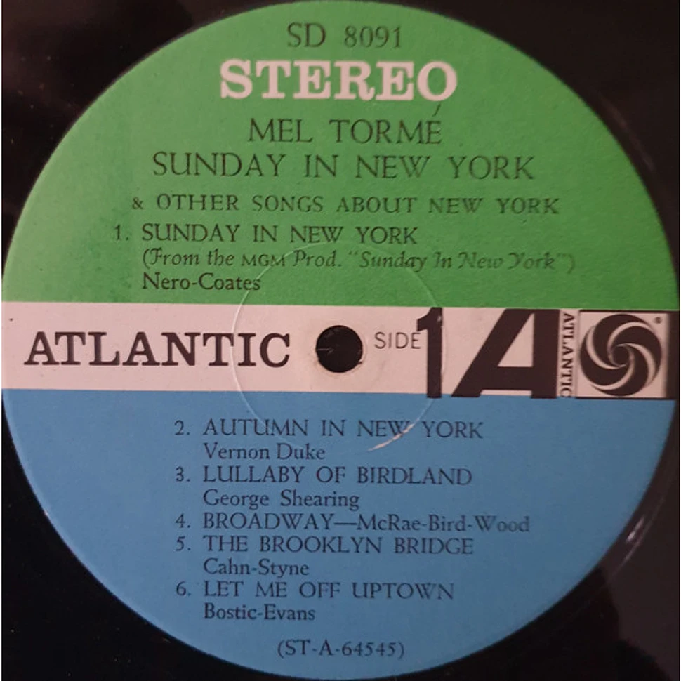 Mel Tormé - Sings Sunday In New York And Other Songs About New York