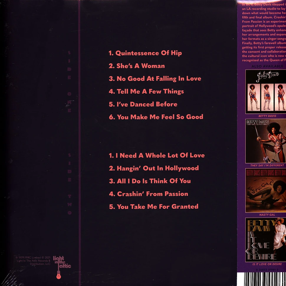 Betty Davis - Crashin' From Passion Black Vinyl Edition