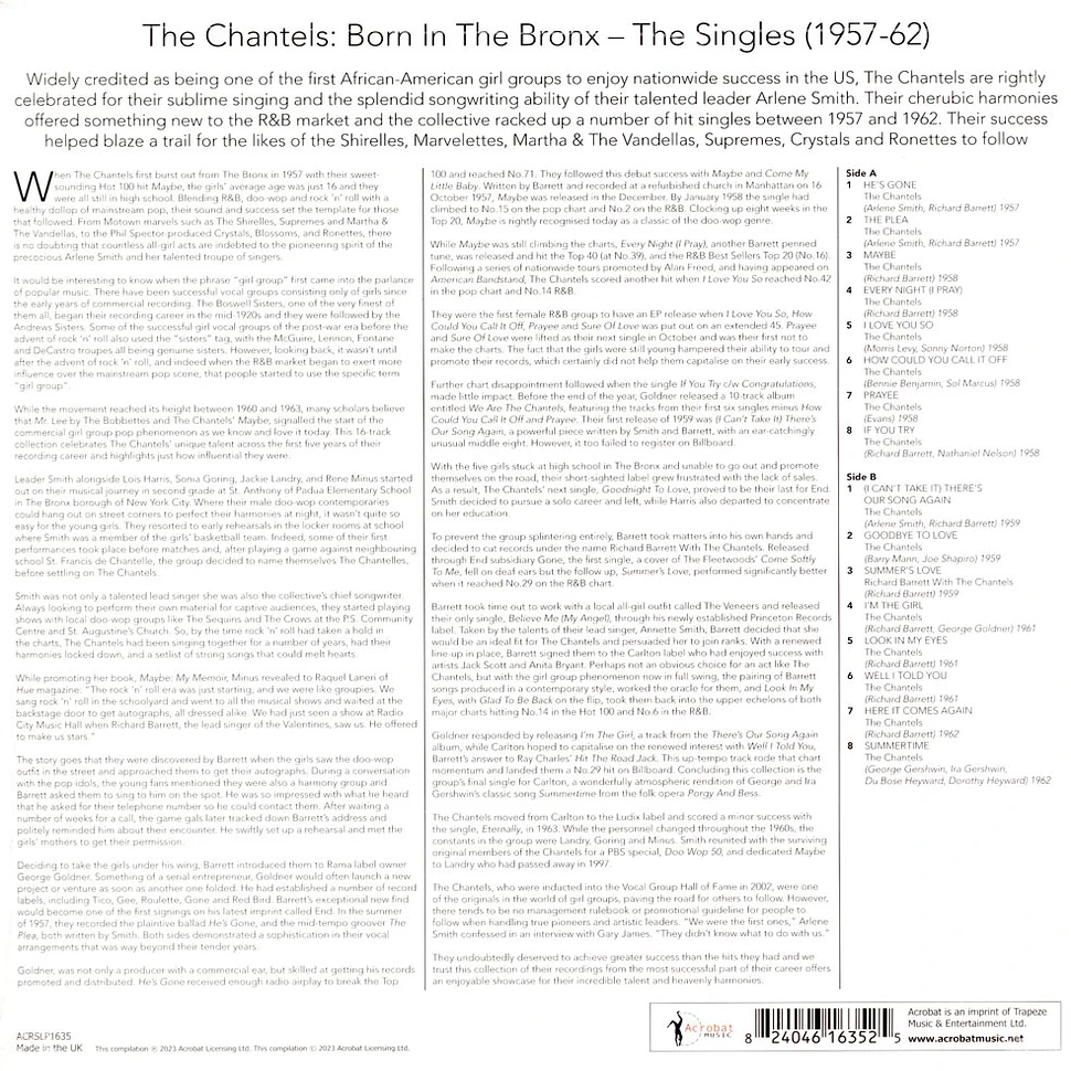 Chantels - Born In The Bronx: The Singles Collection 1957-62