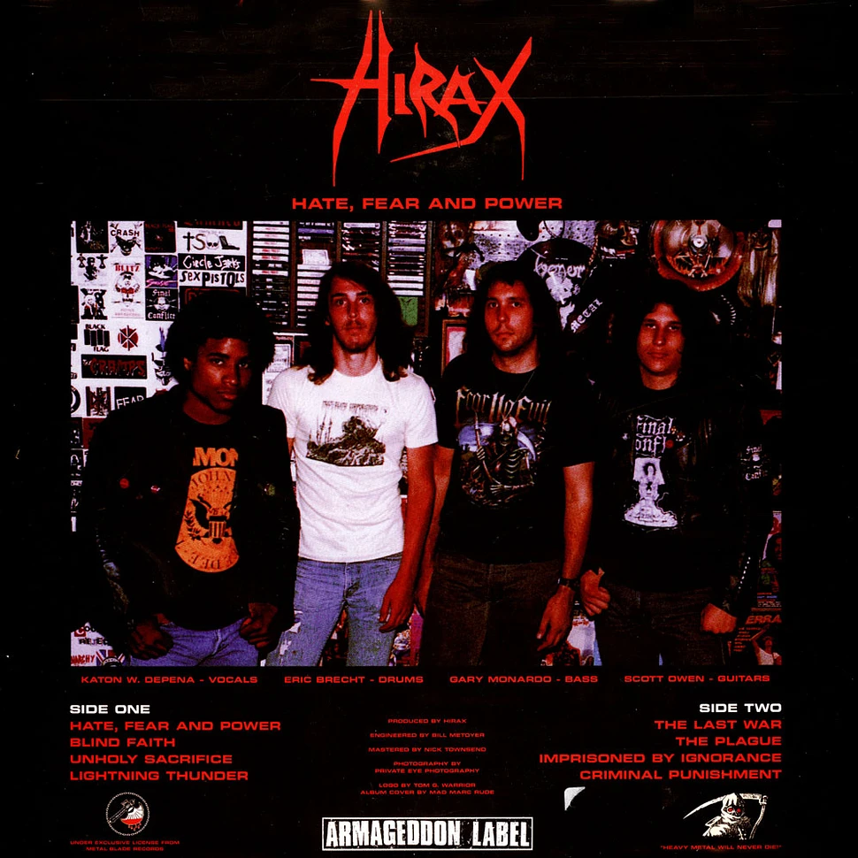 Hirax - Hate, Fear And Power