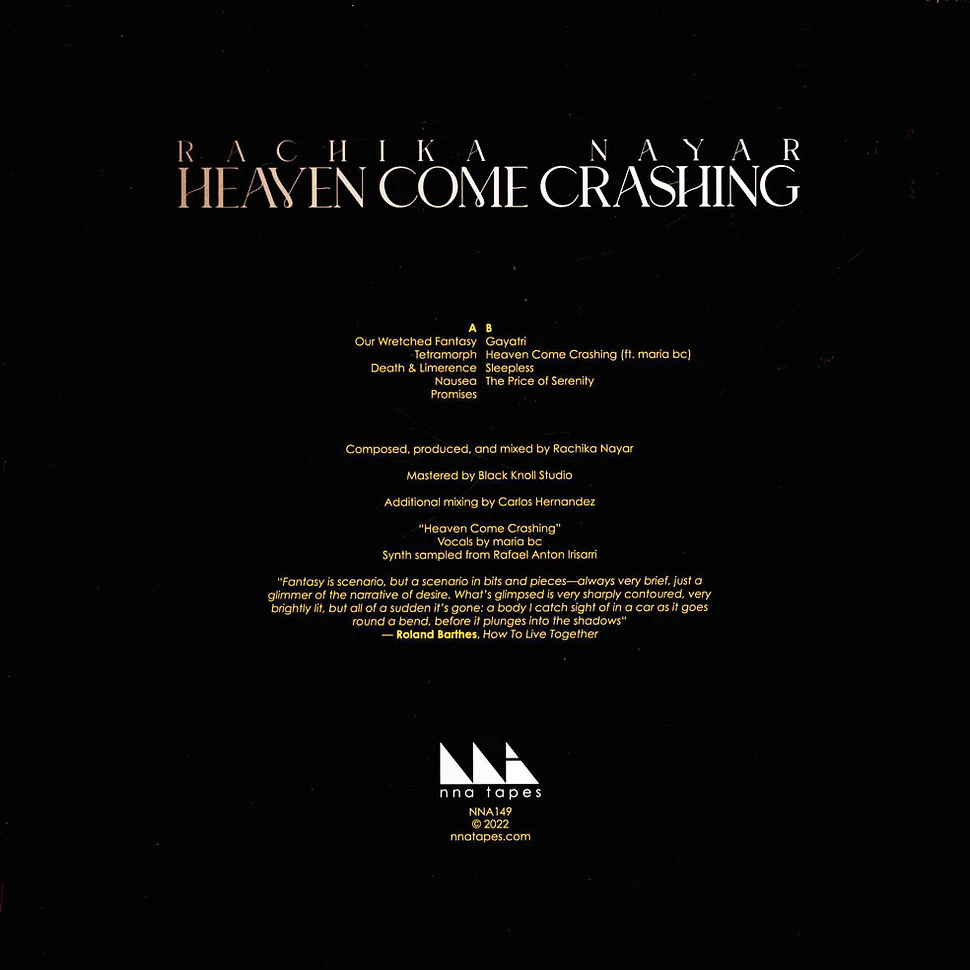 Rachika Nayar - Heaven Come Crashing Metallic Gold & Black Galaxy Vinyl Edition