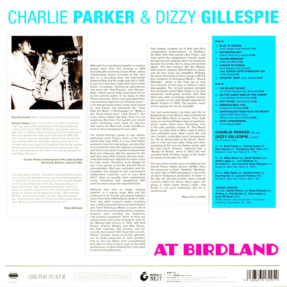 Charlie Parker & Dizzy Gillesp - At Birdland