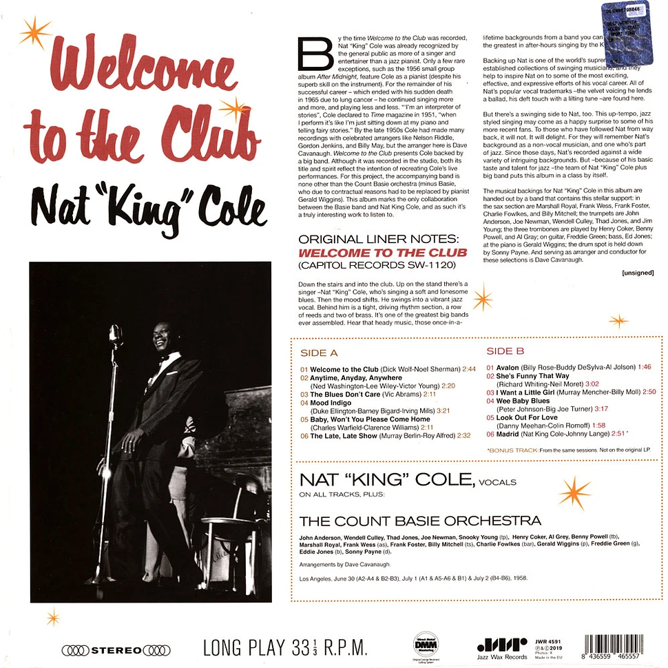 Nat King Cole - Welcome To The Club