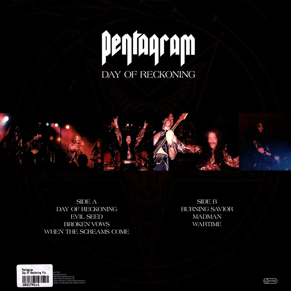 Pentagram - Day Of Reckoning Picture Disc Edition