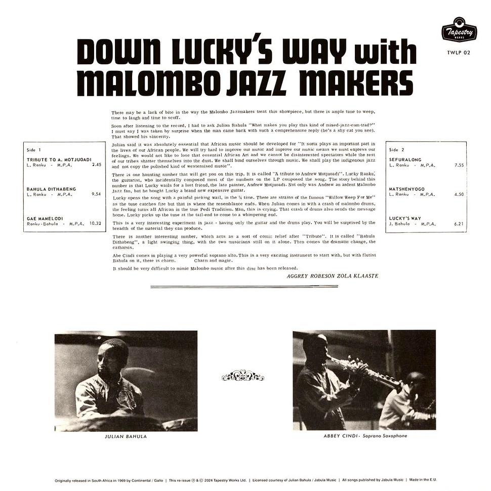 Malombo Jazz Makers - Down Lucky's Way (1969)