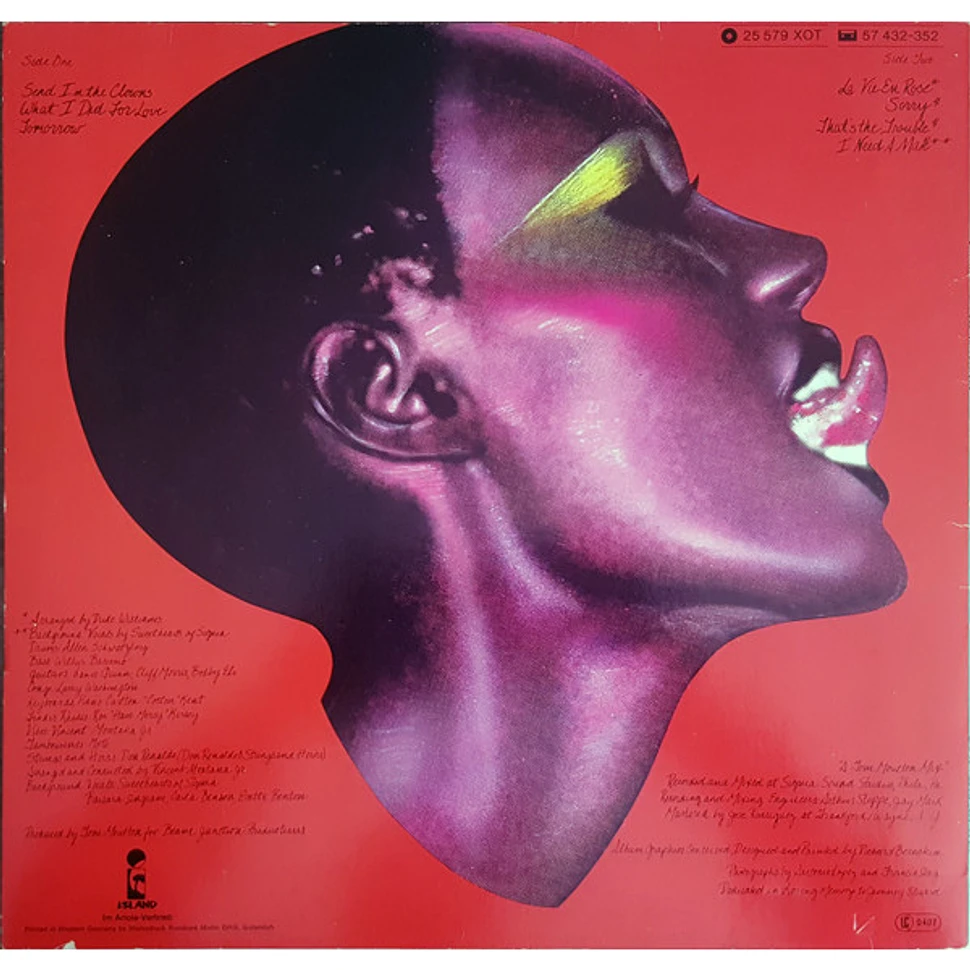 Grace Jones Portfolio Vinyl Lp 1977 Eu Reissue Hhv