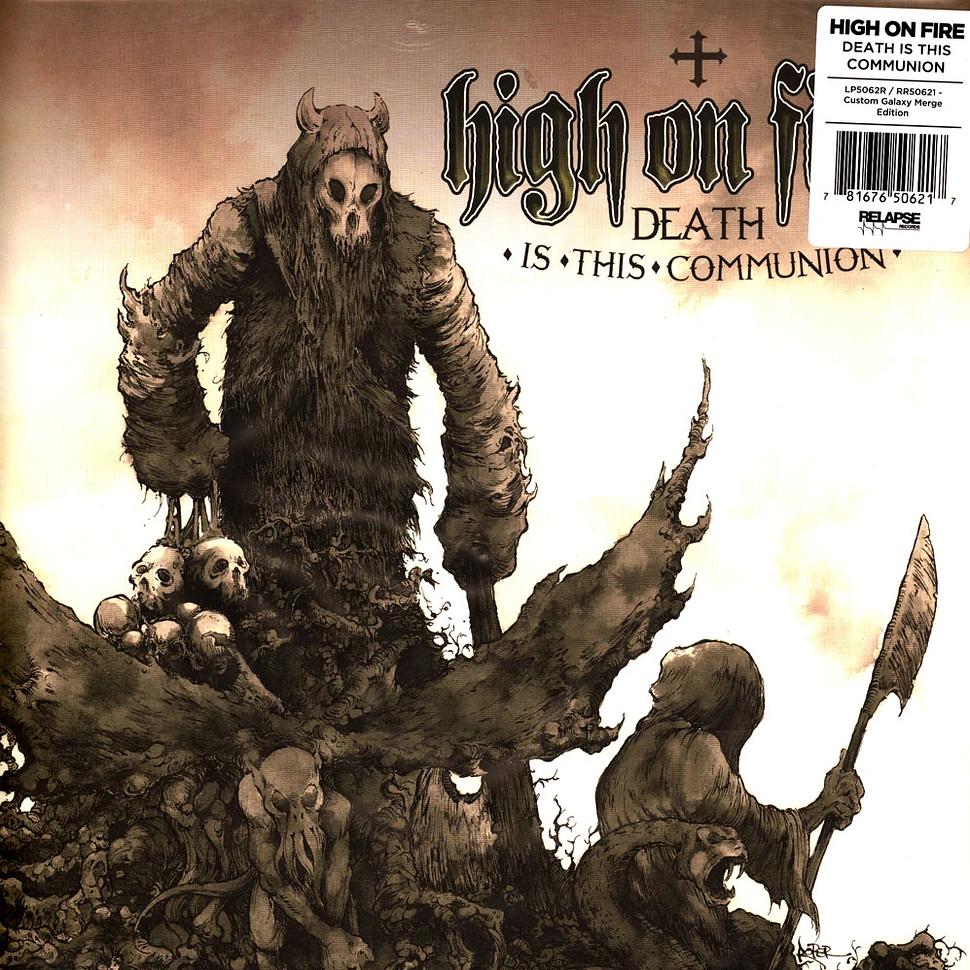 High On Fire - Death Is This Communion Swamp Green And Bone White Galaxy Merge Vinyl Edition