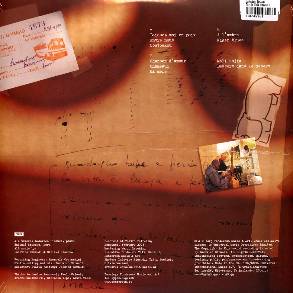Diario Mali : Ludovico Einaudi - Vinyles musiques du monde