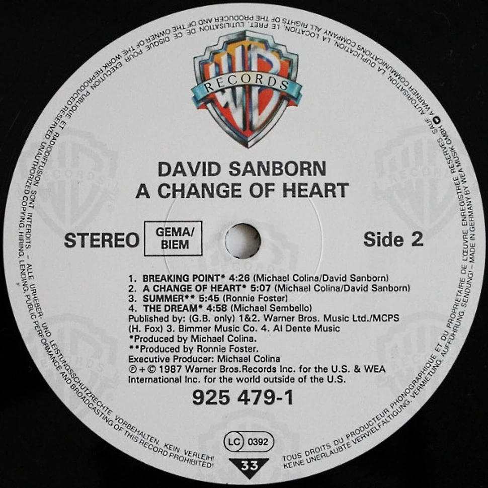 David Sanborn - A Change Of Heart