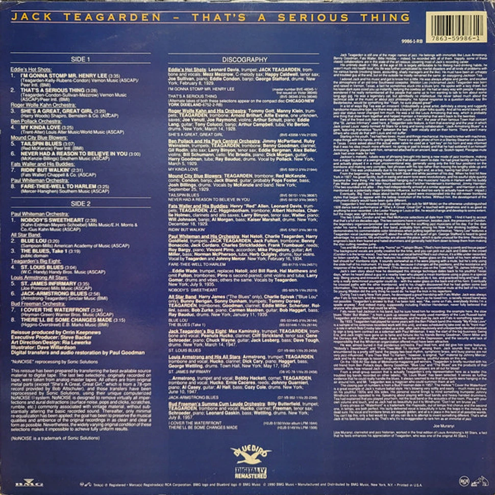 Jack Teagarden - That's A Serious Thing