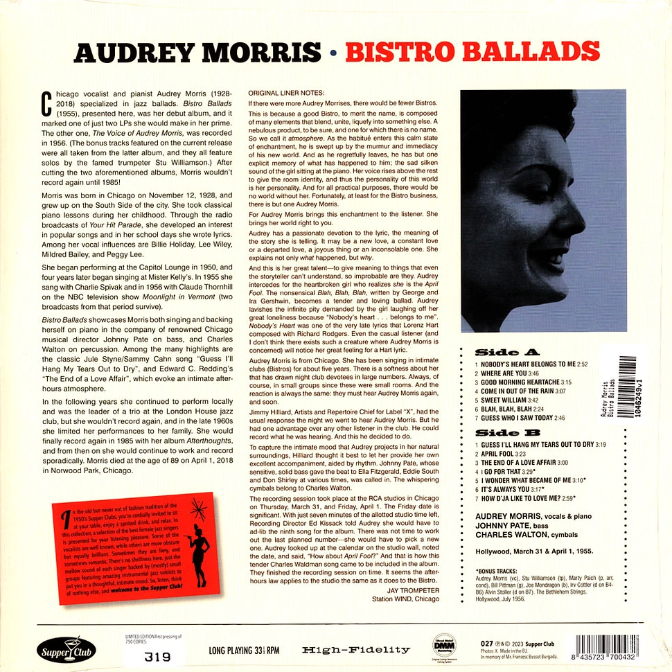Audrey Morris - Bistro Ballads