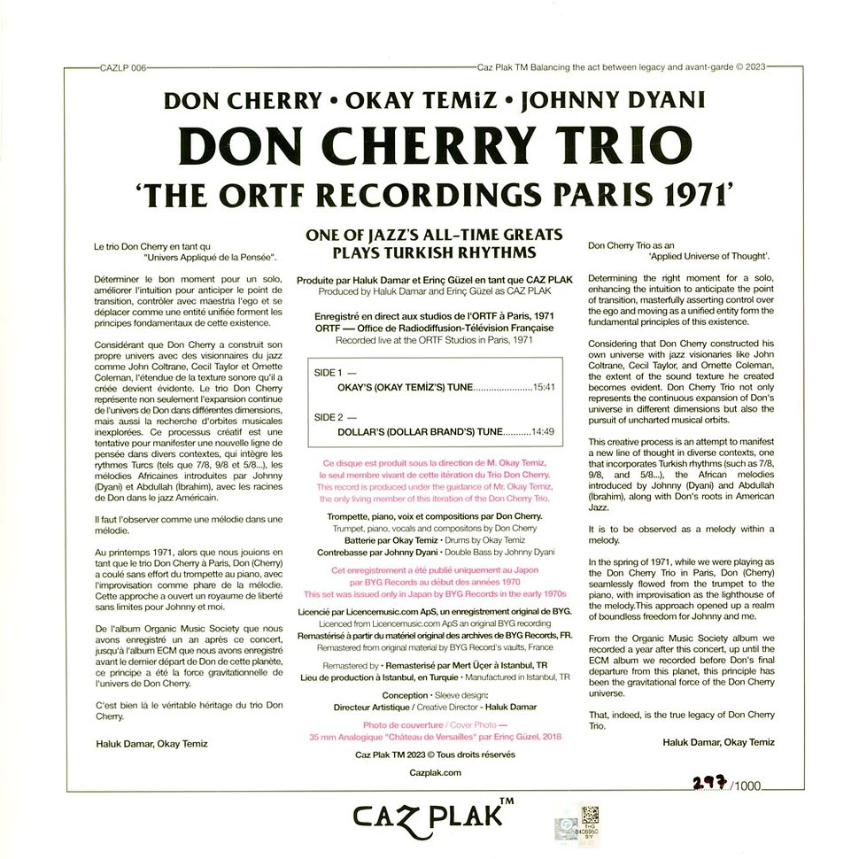 Don Cherry Trio - The Ortf Recordings Paris 1971