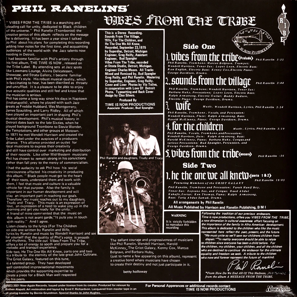 Phil Ranelin - Vibes From The Tribe Aqua Vinyl Edition