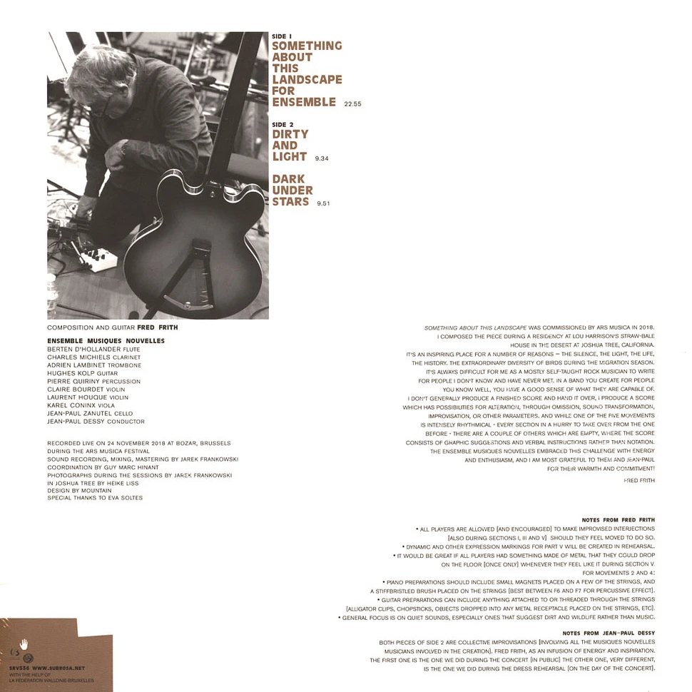 Fred Frith And Ensemble Musiques Nouvelles - Something About This Landscape For Ensemble