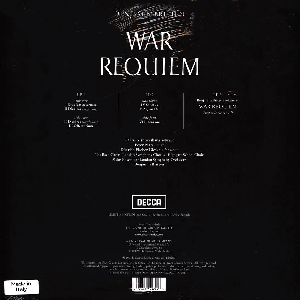 Vishnevskaya Pears Fischer-Dieskau Lso Britten - Britten: War Requiem