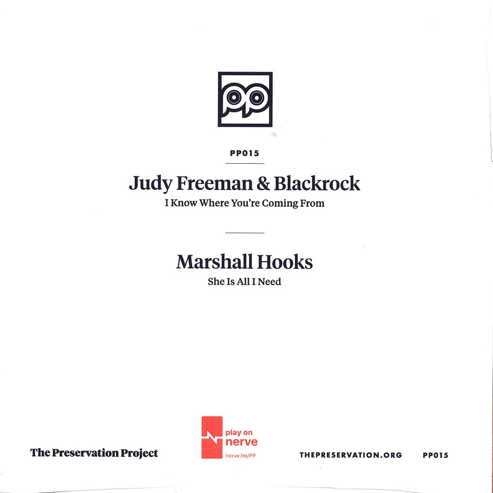 Judy Freeman & Blackrock / Marshall Hooks - I Know Where You're Coming From / She Is All I Need Black Vinyl Edition