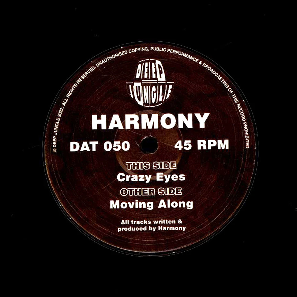 Harmony - Moving Along/Crazy Eyes EP