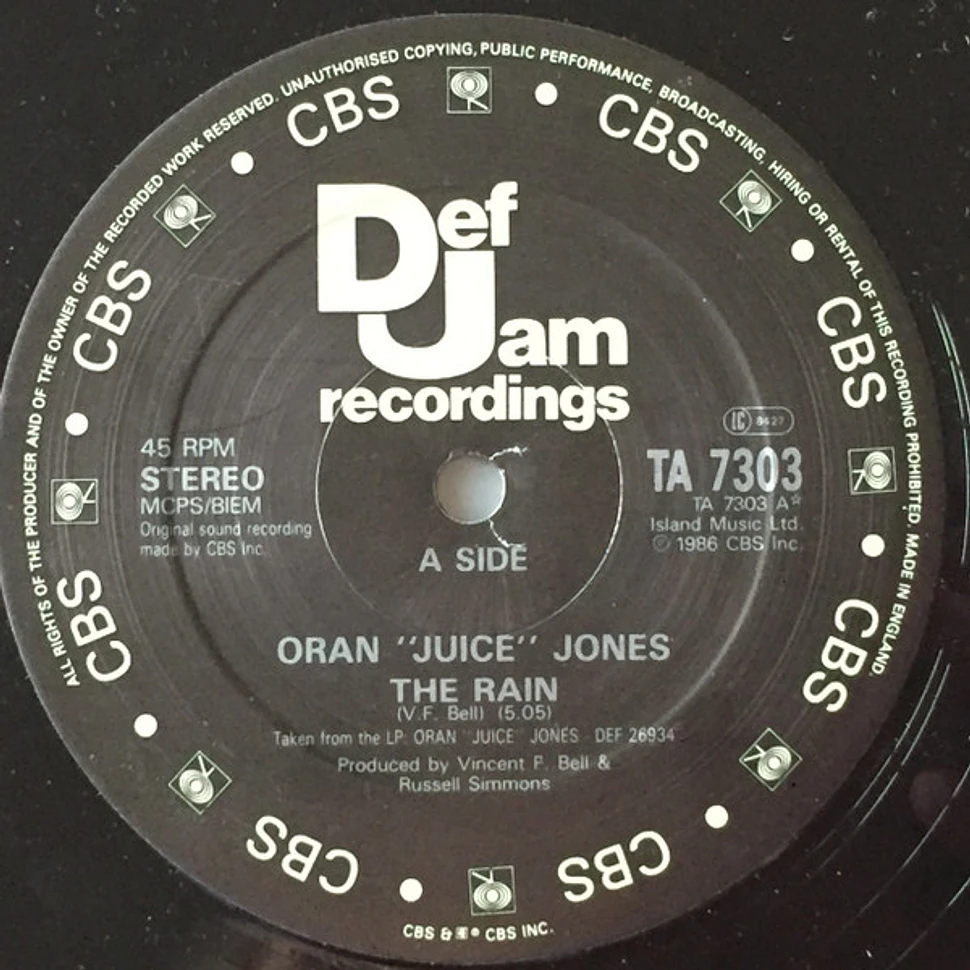 Oran 'Juice' Jones - The Rain - Vinyl 12